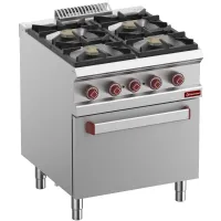 Fourneau professionnel gaz sur four 4 feux vifs 28 kW four électrique convection GN 1/1 - Diamond - G7/4BFEV7-N Fourneau professionnel gaz sur four 4 feux vifs 28 kW four électrique convection GN 1/1 - Diamond - G7/4BFEV7-N
