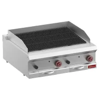 Grill pierre de lave professionnel à poser gaz avec grille fonte réversible 800x700x250/320 mm - Diamond - G7/GPL8T-ZN Grill pierre de lave professionnel à poser gaz avec grille fonte réversible 800x700x250/320 mm - Diamond - G7/GPL8T-ZN