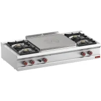 Cuisinière professionnelle gaz 4 feux vifs et plaque coup de feu à poser - Diamond - G7/T4B15T-N Cuisinière professionnelle gaz 4 feux vifs et plaque coup de feu à poser - Diamond - G7/T4B15T-N