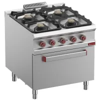 Fourneau professionnel gaz 4 feux 36 kw sur four - diamond - g9/4bfe8-n - Diamond - G9/4BFE8-N