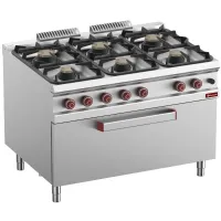 Fourneau gaz sur four 6 feux 55 kW - Diamond - G9/6BFM12-N - DIAMOND - G9/6BFM12-N