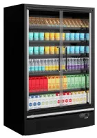 Photo 2 - Vitrine murale de supermarché réfrigérée 2 portes vitrées positive noire - tefcold - galaxy+ gp14fgd black - Tefcold - Galaxy+ GP14FGD Black