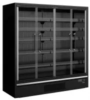 Vitrine murale de supermarché réfrigérée 4 portes vitrées positive noire - tefcold - galaxy+ gp20fgd black - Tefcold - Galaxy+ GP20FGD Black