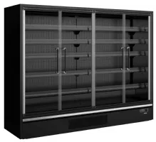 Vitrine murale de supermarché réfrigérée 4 portes vitrées noire positive - tefcold - galaxy+ gp26fgd black - Tefcold - Galaxy+ GP26FGD Black