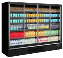 Photo 2 - Vitrine murale de supermarché réfrigérée noire 4 portes vitrées positive - tefcold - galaxy+ gp26fgd maxi black - Tefcold - Galaxy+ GP26FGD Maxi Black