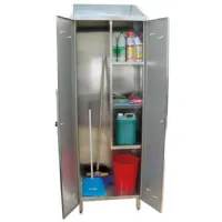 Armoire de rangements inox pour produits d'entretien 680x480x2010 mm - virtus - gbc0001 - Virtus group - GBC0001