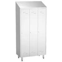 Armoire de rangements inox avec 3 compartiments et portes pleines, 985x480x2010 mm - virtus - gbc0002 - Virtus group - GBC0002