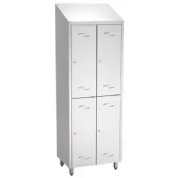 Armoire de rangements inox vestiaire avec 4 compartiments, 680x480x2010 mm - virtus - gbc0007 - Virtus group - GBC0007