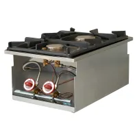 Cuisinière gaz professionnelle 2 feux vifs à encastrer 9,5 kW 400x600 mm - Diamond - GDI/2F4 - DIAMOND - GDI/2F4