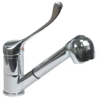 Robinetterie professionnelle plonge cuisine mélangeur monotrou à levier unique douchette extractible, raccord 1/2 Robinetterie professionnelle plonge cuisine mélangeur monotrou à levier unique douchette extractible, raccord 1/2
