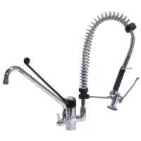 Robinetterie professionnelle plonge cuisine douche vaisselle mitigeur monotrou à levier unique levier long - 1/2 Robinetterie professionnelle plonge cuisine douche vaisselle mitigeur monotrou à levier unique levier long - 1/2