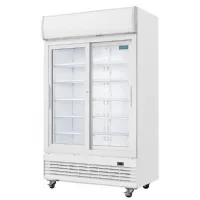 Photo 4 - Vitrine murale de supermarché positive 2 portes coulissantes blanche 950 l - polar - ge581 - Polar - GE581