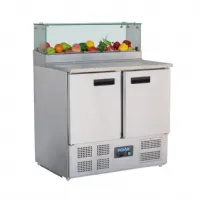Meuble à Pizzas positif 2 portes 257 L pare-haleine vitré - Polar - GH266 Meuble à Pizzas positif 2 portes 257 L pare-haleine vitré - Polar - GH266