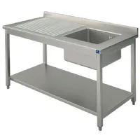 Plonge inox 1 bac avec plateau d'égouttage à gauche sur piètement avec étagère inférieure 1200x600 mm - virtus - gla0005 - Virtus group - GLA0005 Plonge inox 1 bac avec plateau d'égouttage à gauche sur piètement avec étagère inférieure 1200x600 mm - virtus - gla0005 - Virtus group - GLA0005