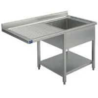 Plonge inox 1 bac sur piètement avec étagère inférieure, place pour lave-vaisselle, bac à droite, 1400x700x850 mm - virtus - gla0036 - Virtus group - GLA0036 Plonge inox 1 bac sur piètement avec étagère inférieure, place pour lave-vaisselle, bac à droite, 1400x700x850 mm - virtus - gla0036 - Virtus group - GLA0036