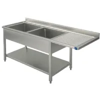 Plonge inox 1 sur piètement avec étagère inférieure, place pour lave-vaisselle, 2 bacs à gauche, 1600x700 mm - virtus - gla0037 - Virtus group - GLA0037 Plonge inox 1 sur piètement avec étagère inférieure, place pour lave-vaisselle, 2 bacs à gauche, 1600x700 mm - virtus - gla0037 - Virtus group - GLA0037