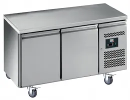Desserte réfrigérée inox négative centrale 2 portes GN 1/1, 282 L, sur roulettes - l2g - GN2100BT