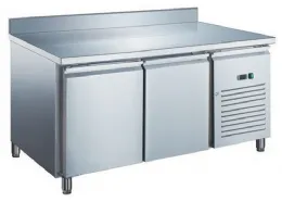 Table desserte négative professionnelle 2 portes négative avec dosseret 282 L - Furnotel - GN2201BTX