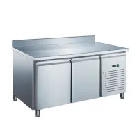 Table desserte réfrigérée professionnelle 2 portes positive avec dosseret 282 L - Furnotel - GN2201X Table desserte réfrigérée professionnelle 2 portes positive avec dosseret 282 L - Furnotel - GN2201X