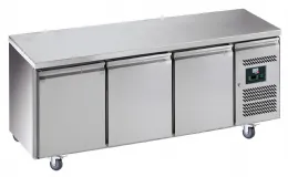 Desserte réfrigérée inox négative centrale 3 portes GN 1/1, sur roulettes - l2g - GN3100BT