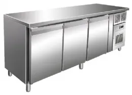 Table desserte négative réfrigérée 464 L - GN 1/1 - 3 portes - Sans dosseret - Avec groupe logé - Nosem - GN3101BT