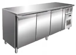 Table desserte réfrigérée positive 464 L - Sans dosseret - 3 portes - Avec groupe logé - Nosem - GN3101TN
