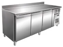 Table desserte réfrigérée positive 464 L - Avec dosseret - 3 portes - Avec groupe logé - Nosem - GN3201TN