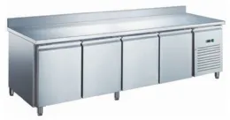 Table desserte négative professionnelle 4 portes avec dosseret 553 L - Furnotel - GN4201BTX Table desserte négative professionnelle 4 portes avec dosseret 553 L - Furnotel - GN4201BTX