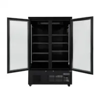 Photo 4 - Vitrine murale de supermarché positive 744 l 2 portes 1200 mm noire - polar - gp485 - Polar - GP485
