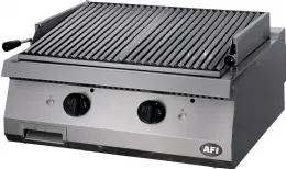 Grill pierre de lave profondeur 700 Gaz 2 zones 800x700x280 mm - Afi-Collin-Lucy - GPL7PG80