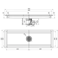Photo 2 - Caniveau de sol inox 900x300 mm sortie horizontale dn75 - diamond - gs93-h - Diamond - GS93-H