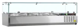 Vitrine réfrigérée gn1/4 positive 5 bacs gn1/4 - tefcold - gvc33-120 - Tefcold - GVC33-120