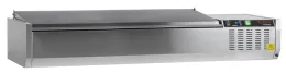 Vitrine réfrigérée gn1/4 couvercle en acier et 7 bacs gn1/4 positive - tefcold - gvc33-150 s/s - Tefcold - GVC33-150 S/S