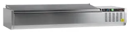 Vitrine réfrigérée gn1/4 couvercle acier capacité 7 bacs gn1/4 positive - tefcold - gvc33-160 s/s - Tefcold - GVC33-160 S/S