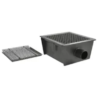 Caniveau de sol cuisine caillebotis, sortie horizontale ø 50 mm et filtre, 300x300x110 mm - virtus - gzz0054 - Virtus group - GZZ0054