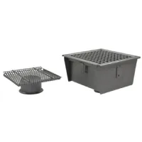 Caniveau de sol cuisine caillebotis, sortie verticale ø 50 mm et filtre, 300x300x110 mm - virtus - gzz0061 - Virtus group - GZZ0061
