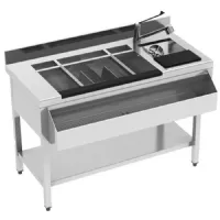 Table cocktail professionnelle station bar neutre bac à glace, porte-bouteilles et évier, 1200x610x900 mm - virtus - haa0002 - Virtus group - HAA0002 Table cocktail professionnelle station bar neutre bac à glace, porte-bouteilles et évier, 1200x610x900 mm - virtus - haa0002 - Virtus group - HAA0002