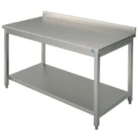 Table de travail inox avec étagère et dosseret, 1000x700x850 mm - virtus - hca0028 - Virtus group - HCA0028