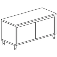 Meuble bas de rangement inox table armoire neutre portes coulissantes, sans dosseret, 2000x700 mm - virtus - hca0044 - Virtus group - HCA0044