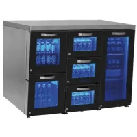 Arrière Bar droite avec 1 porte vitrée battante et 5 tiroirs en verre, 120 bouteilles - Virtus - IBC0061 - VIRTUS GROUP - IBC0061 Arrière Bar droite avec 1 porte vitrée battante et 5 tiroirs en verre, 120 bouteilles - Virtus - IBC0061 - VIRTUS GROUP - IBC0061