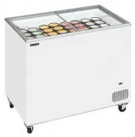 Photo 2 - Congélateur bahut de glacier vitré 2 couvercles coulissants plats - tefcold - ic302sc - Tefcold - IC302SC