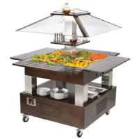 Buffet Maintien Chaud bain-marie à île, 4x GN 1/1 h=150 mm, hotte non abaissable, 1445x1445x1540 mm - Virtus - IEA0020 Buffet Maintien Chaud bain-marie à île, 4x GN 1/1 h=150 mm, hotte non abaissable, 1445x1445x1540 mm - Virtus - IEA0020