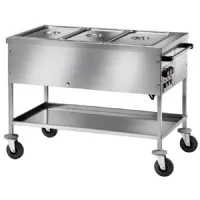 Chariot bain marie étagère inférieure, 3x gn 1/1 h=150 mm, 3 températures, 3 kw, 1170x670x850 mm - virtus - ifd0002/f - Virtus group - IFD0002/F