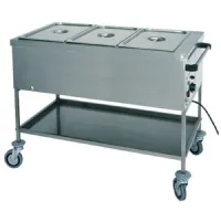 Chariot bain marie avec étagère inférieure, 3x gn 1/1 h=200 mm, 1 température, 2 kw - virtus - ifd0007/f - Virtus group - IFD0007/F