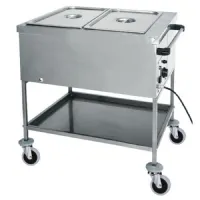 Chariot bain marie étagère inférieure, 2 x gn 1/1 h=200 mm, 1 température, 2 kw, 840x650x850 mm - virtus - ifd0009 - Virtus group - IFD0009