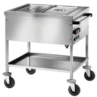 Chariot bain-marie étagère inférieure, 2x gn 1/1 h=150 mm, 2 températures, 2 kw, 840x650x850 mm - virtus - ifd0010/f - Virtus group - IFD0010/F
