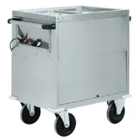 Chariot bain marie sur armoire chauffée 2x gn 1/1 h=200 mm 2 températures 2 kw - virtus - ifd0030/f - Virtus group - IFD0030/F