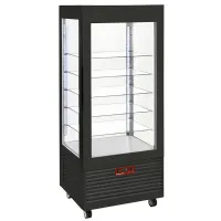 Vitrine professionnelle négative 800x630x1850 mm noire 5 étagères verre - diamond promo - inn/vb-b9-r2 - Diamond promo - INN/VB-B9-R2