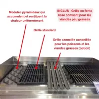 Photo 2 - Barbecue à gaz 6 brûleurs 27 kw zone de cuisson 765x425 mm - mirror - is3 - Mirror - IS3