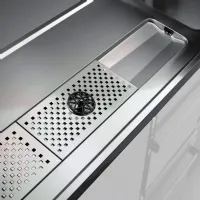 Photo 3 - Comptoir bar professionnel inox aisi 304 à droite 1950x700x930 mm - diamond promo - kbr/22d - Diamond promo - KBR/22D